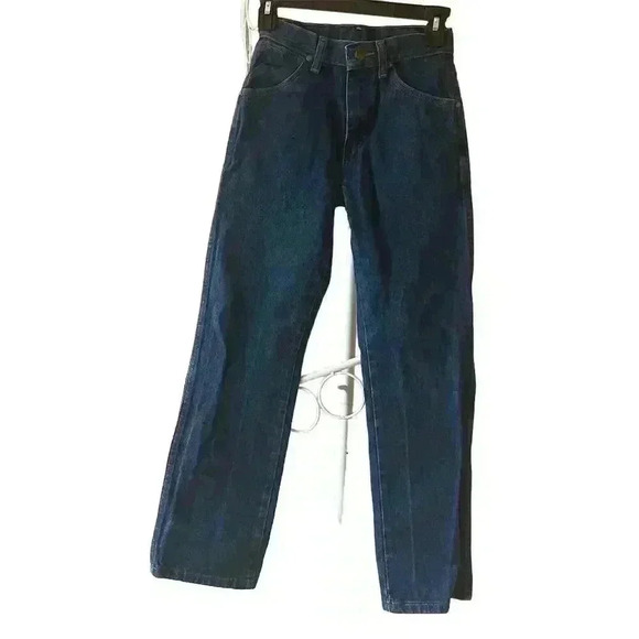 Wrangler Youth Slim Fit Straight Jeans Blue Dark Wash Size 12 - Picture 1 of 10